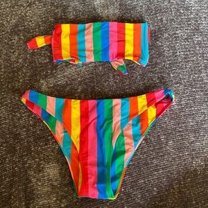 Show me your mumu high waisted rainbow suit
